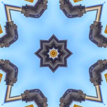 Square Star shape made from a tractor arm 스톡 사진