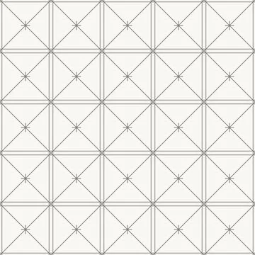Square star tile pattern, seamless pattern in line design. square, star Stock Illustration