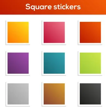 Square stickers collection Stock Illustration