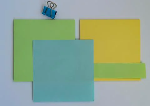 Square stickers for study notes and office back to school copy space Stock Photos