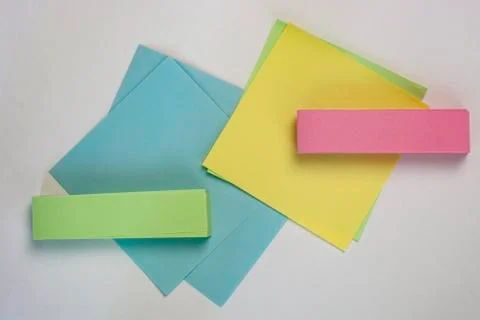 Square stickers for study notes and office back to school copy space Stock Photos