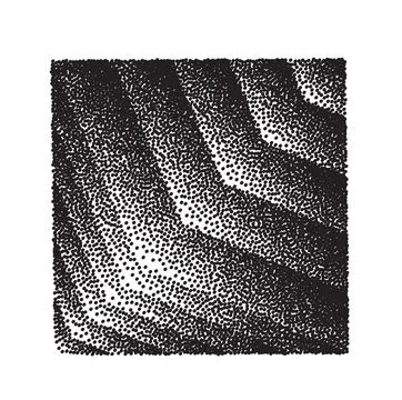 Square with stipple gradient. Halftone geometric fade. Illustrazione stock
