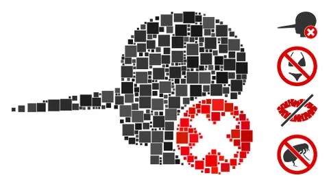 Square Stop Fake Icon Vector Collage 스톡 일러스트