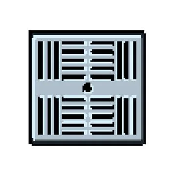 Square storm drain grate icon vector illustration Stock Illustration