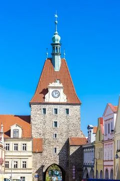 Square in Stribro, Czech Republic Foto stock