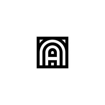 Square Stripes Vector Logo Letter A Stock Illustration