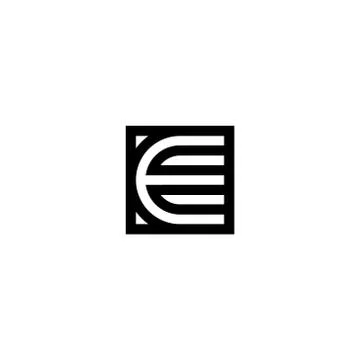 Square Stripes Vector Logo Letter E Stockillustratie