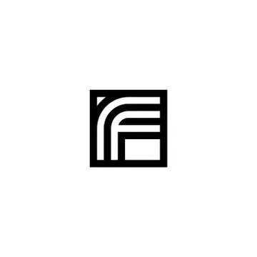Square Stripes Vector Logo Letter F Stock Illustration