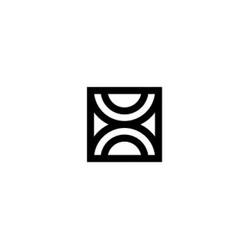 Square Stripes Vector Logo Letter H Stock Illustration