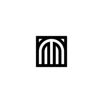 Square Stripes Vector Logo Letter M Stock Illustration