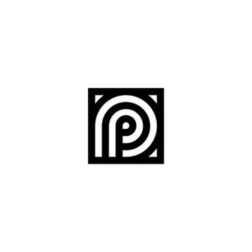 Square Stripes Vector Logo Letter P Stock Illustration