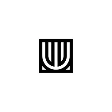 Square Stripes Vector Logo Letter W Stock Illustration