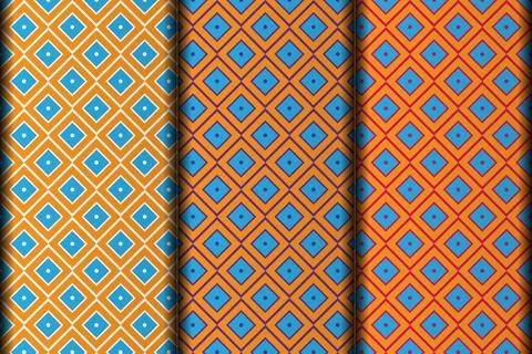 Square style vector eps seamless pattern design. Illustrazione stock