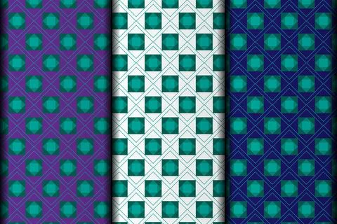 Square style vector eps seamless pattern design. Stock Illustration