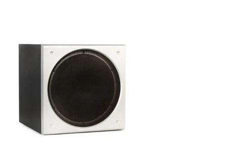 A square subwoofer on a white background Foto stock