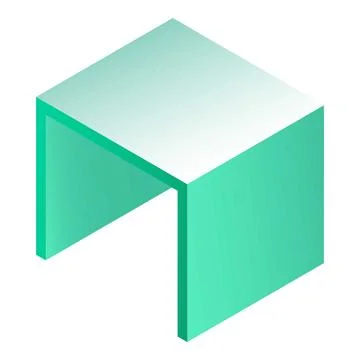 Square table icon, isometric style Illustrazione stock