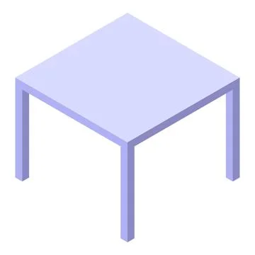 Square table standing on four legs isometric illustration Stock Illustration