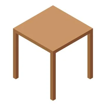 Square table standing on four legs isometric view Stockillustratie