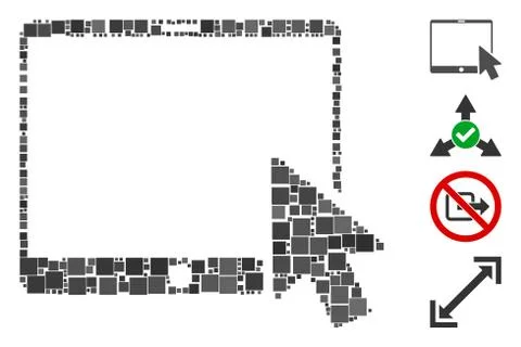 Square Tablet Arrow Pointer Icon Vector Mosaic Illustrazione stock
