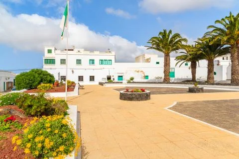 Square in Teguise town Stock Photos