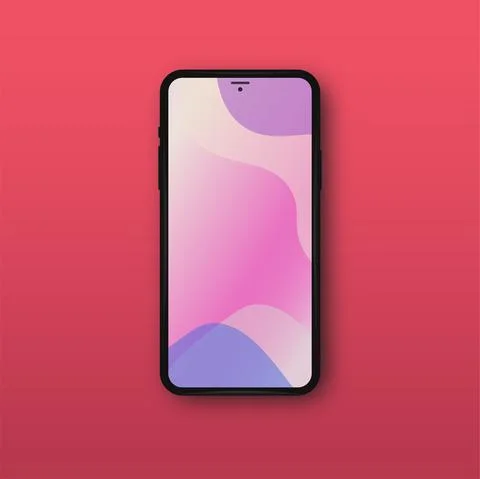 Square template for a realistic layout design of a new smartphone with a blank Stock-Illustration