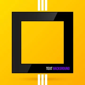 Square text frame on bright yellow background. EPS10 Stock Illustration