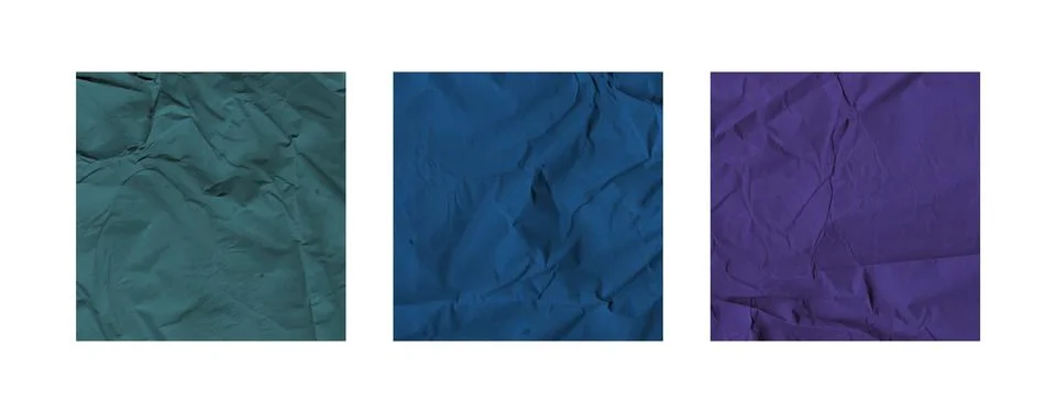 Square texture set featuring blue, green and pirple old paper sheet bg designs Stock Illustration