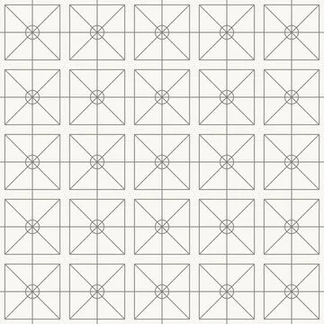 Square tile geometric pattern, seamless pattern in line design. square, grid Stock Illustration