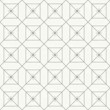 Square tile star grid pattern, seamless pattern in line design. square, tile Stock Illustration