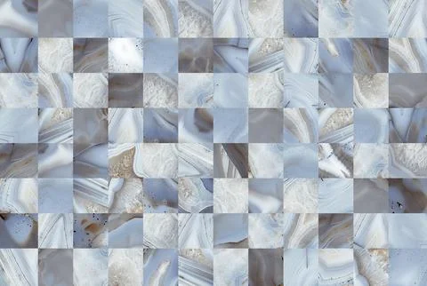 Square tiles, each showcasing a unique abstract design 스톡 일러스트