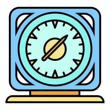 Square timer icon color outline vector イラスト素材