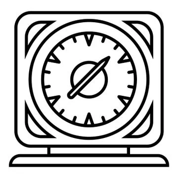 Square timer icon, outline style イラスト素材
