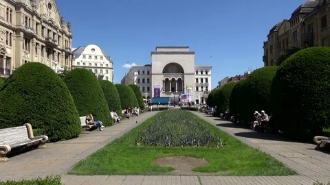Square in Timisoara Stock Footage 75863968