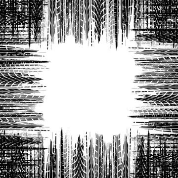 Square tire track frame Illustrazione stock