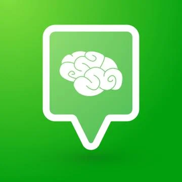 Square tooltip with a brain Illustrazione stock