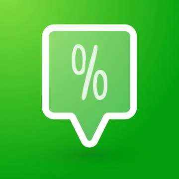 Square tooltip with a discount sign 스톡 일러스트