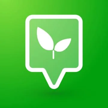 Square tooltip with a recycle sign Stockillustratie