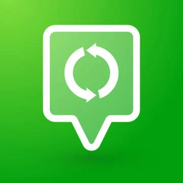 Square tooltip with a recycle sign 스톡 일러스트