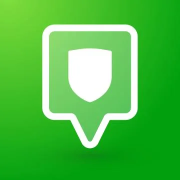 Square tooltip with a shield イラスト素材