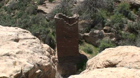 Square Tower 2 - Hovenweep Stock Footage 667237