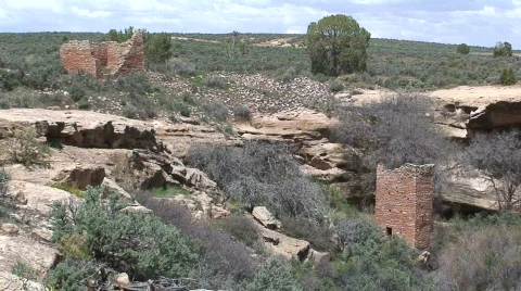Square Tower 3 - Hovenweep Stock Footage 667307