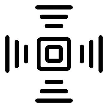 Square transforming into vertical and horizontal lines icon 스톡 일러스트