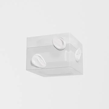 Square translucent acrylic cream jar mockup, luxury frosted glass skincare Stock Illustration