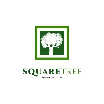 Square Tree Icon Vector Logo Template Illustration Design Stock Illustration