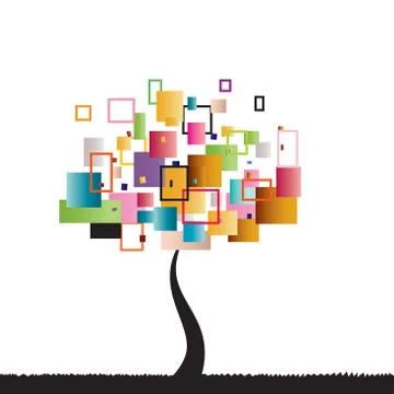Square tree Stock-Illustration