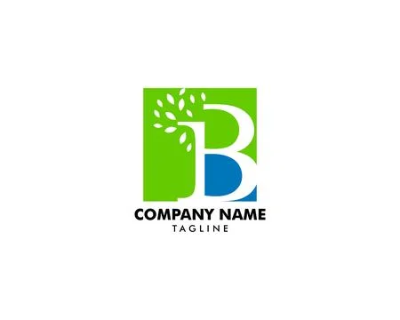 Square Tree Letter B Logo Template Stock Illustration