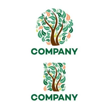 Square tree logo Stock Illustration