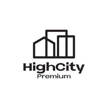 Square triangle building line logo design vector graphic symbol icon sign i.. Stock Illustration