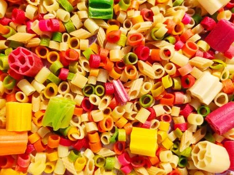 Square , triangle, wheel and pipe shape Fryums Papad or fingers is a crunchy Stock Photos