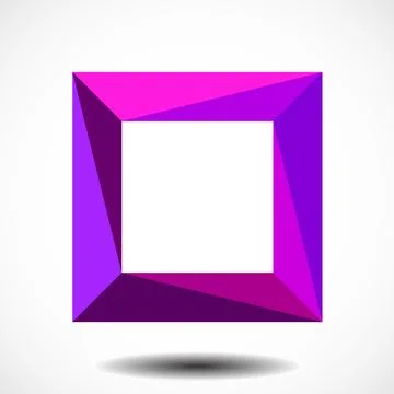 Square of triangles, abstract colorful symbol isolated on white background Stock Illustration
